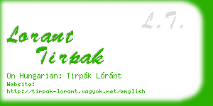 lorant tirpak business card
